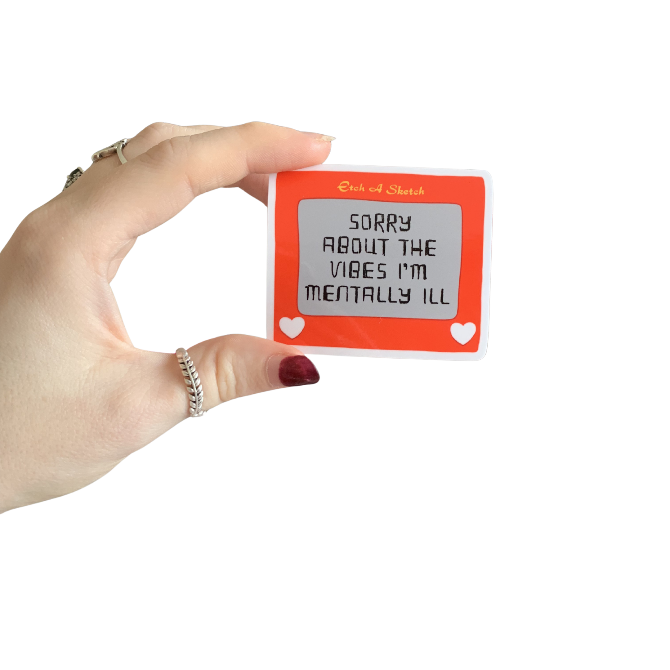 Mentally ill etch a sketch sticker