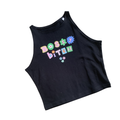 Bossy Bitch Cropped Black Vest Size M