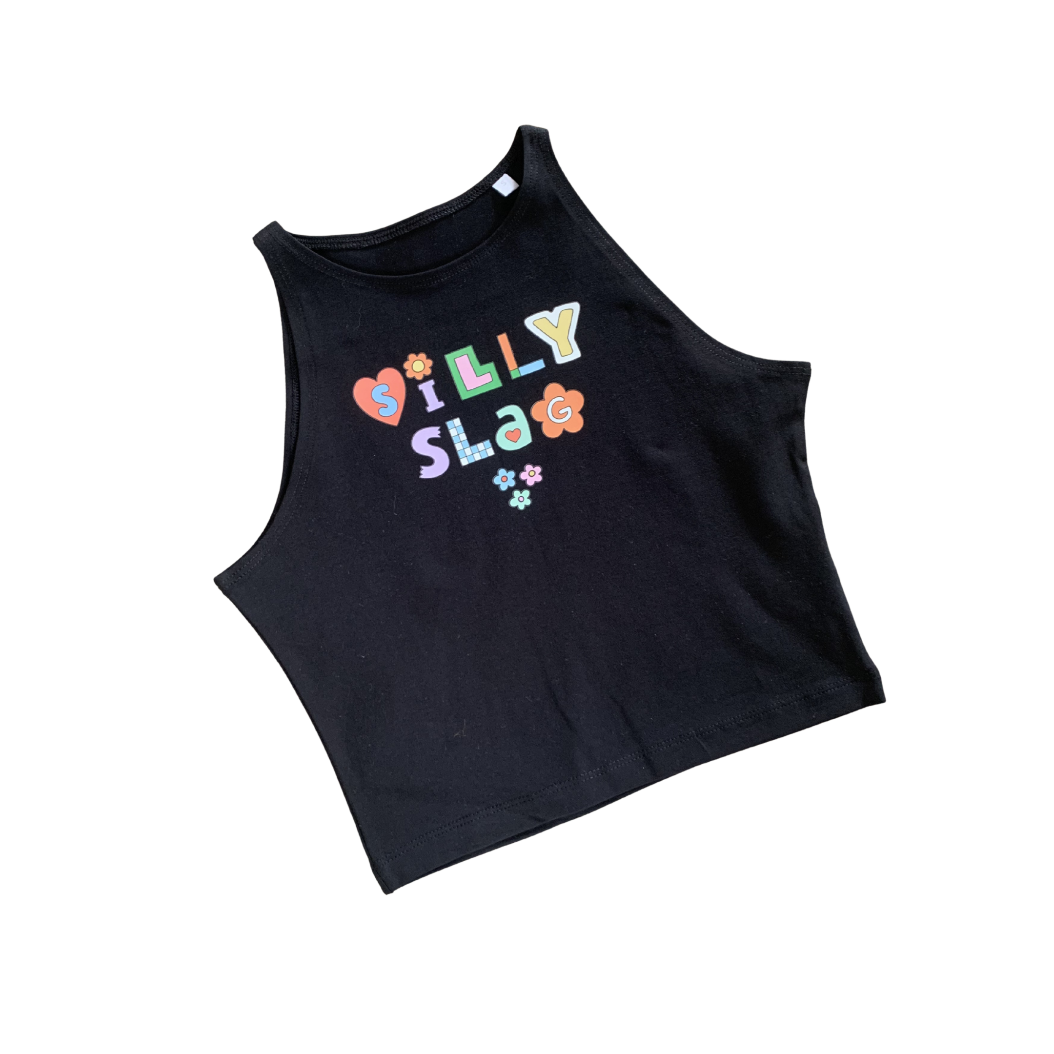 Silly Slag Cropped Black Vest Size S