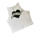 F*ck off cropped white vest