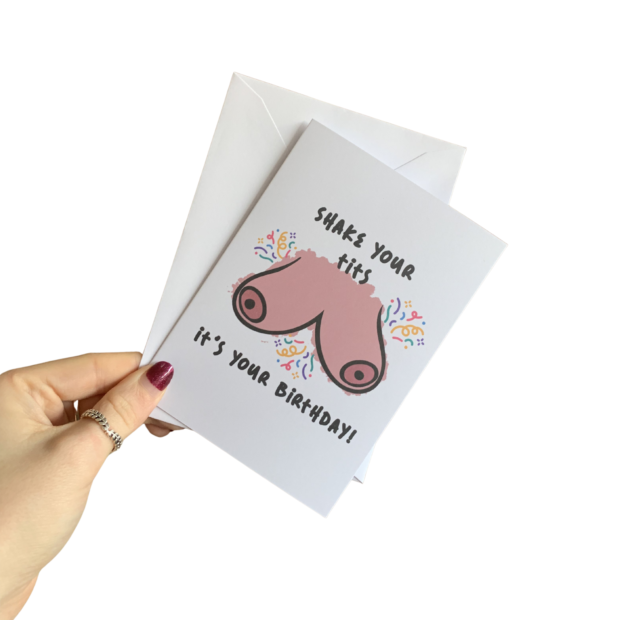 Shake your tits greetings card