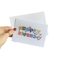 Happy birthday dopamine doodle greetings card