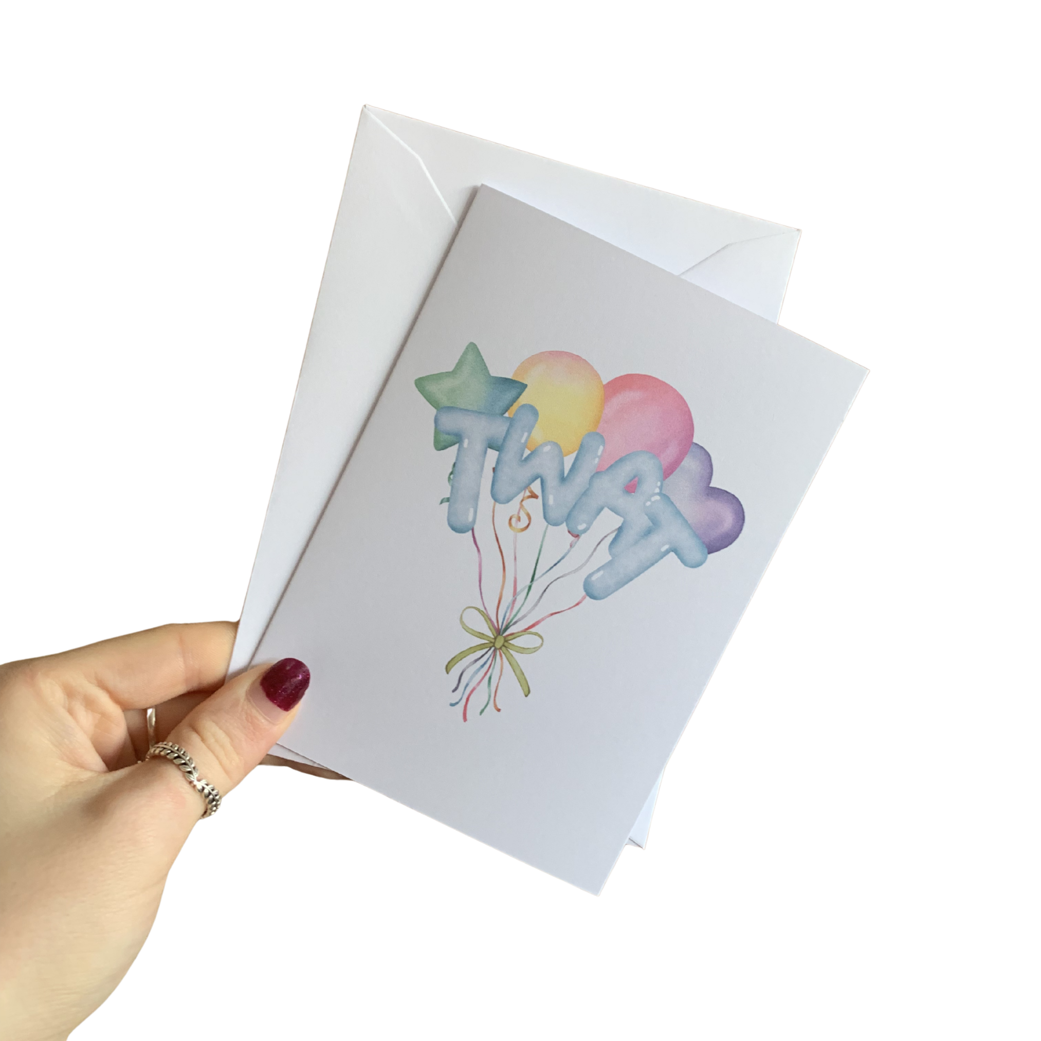 Twat balloons birthday card